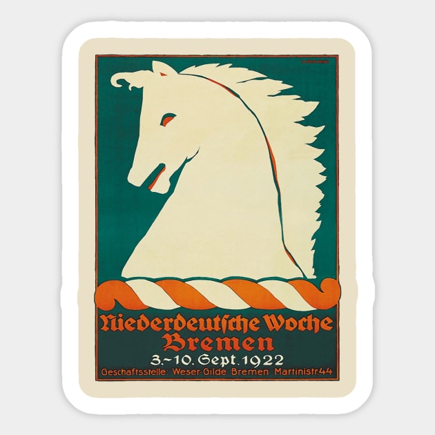 Rare vintage German horse racing ad from 1922 Sticker by LittleBean